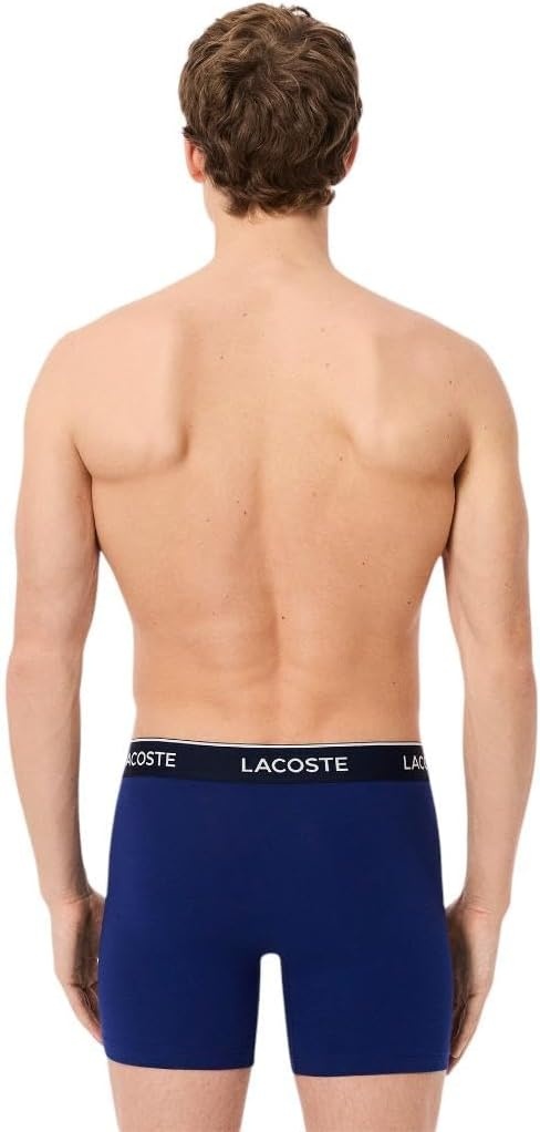 image:imageLacoste Mens Long Stretch Cotton Jersey Boxer Brief 3packNavy BlueRedDeep Ocean