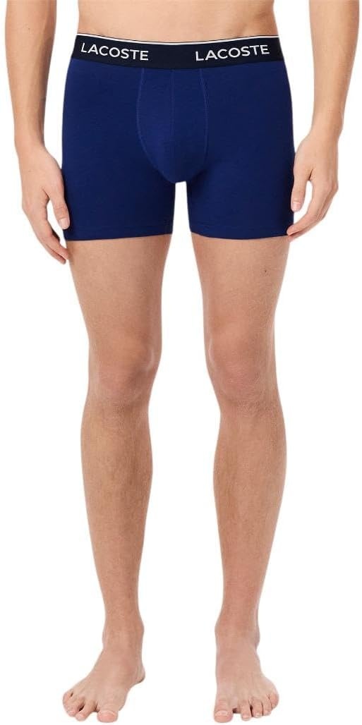 image:imageLacoste Mens Long Stretch Cotton Jersey Boxer Brief 3packNavy BlueRedDeep Ocean