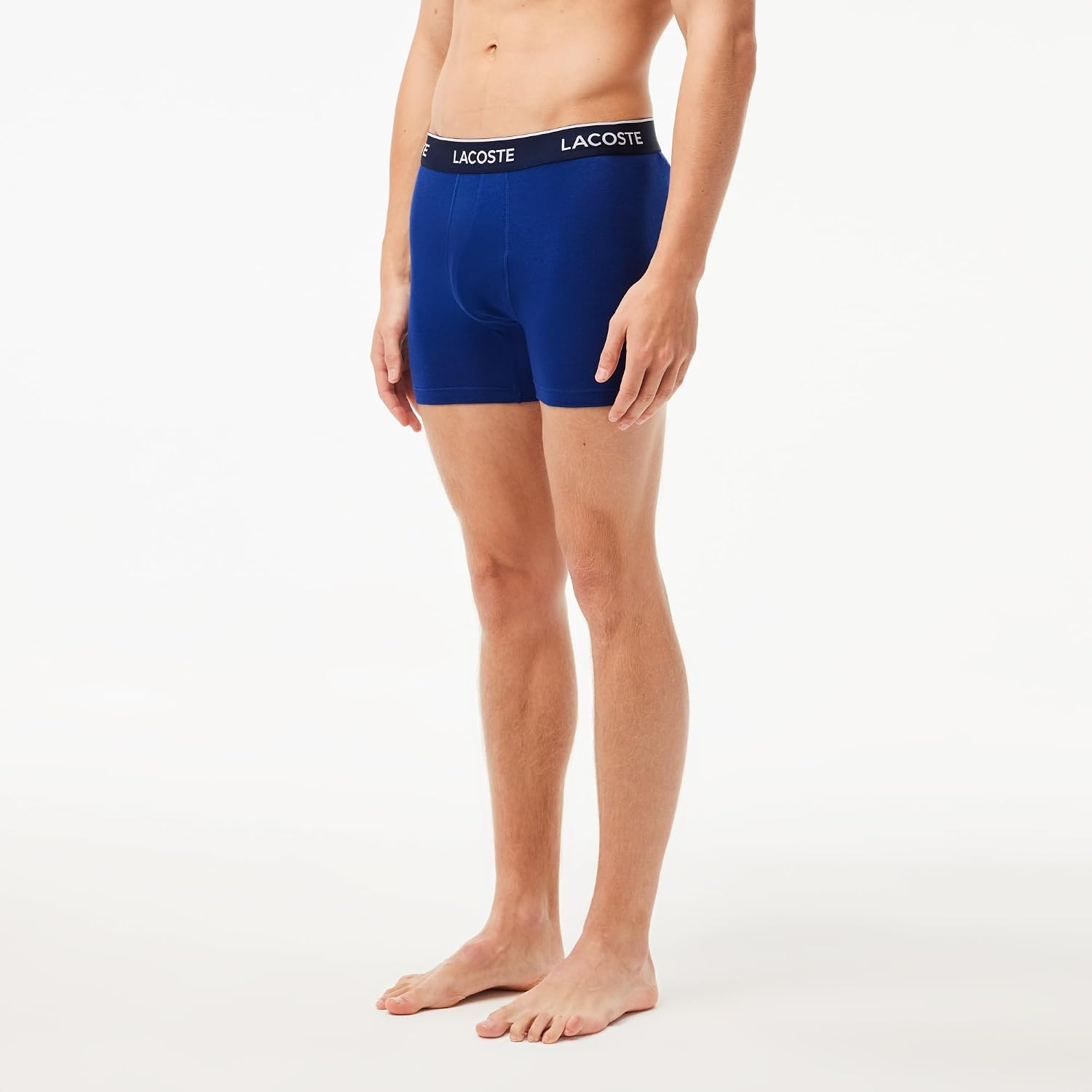image:imageLacoste Mens Long Stretch Cotton Jersey Boxer Brief 3packNavy BlueRedDeep Ocean New