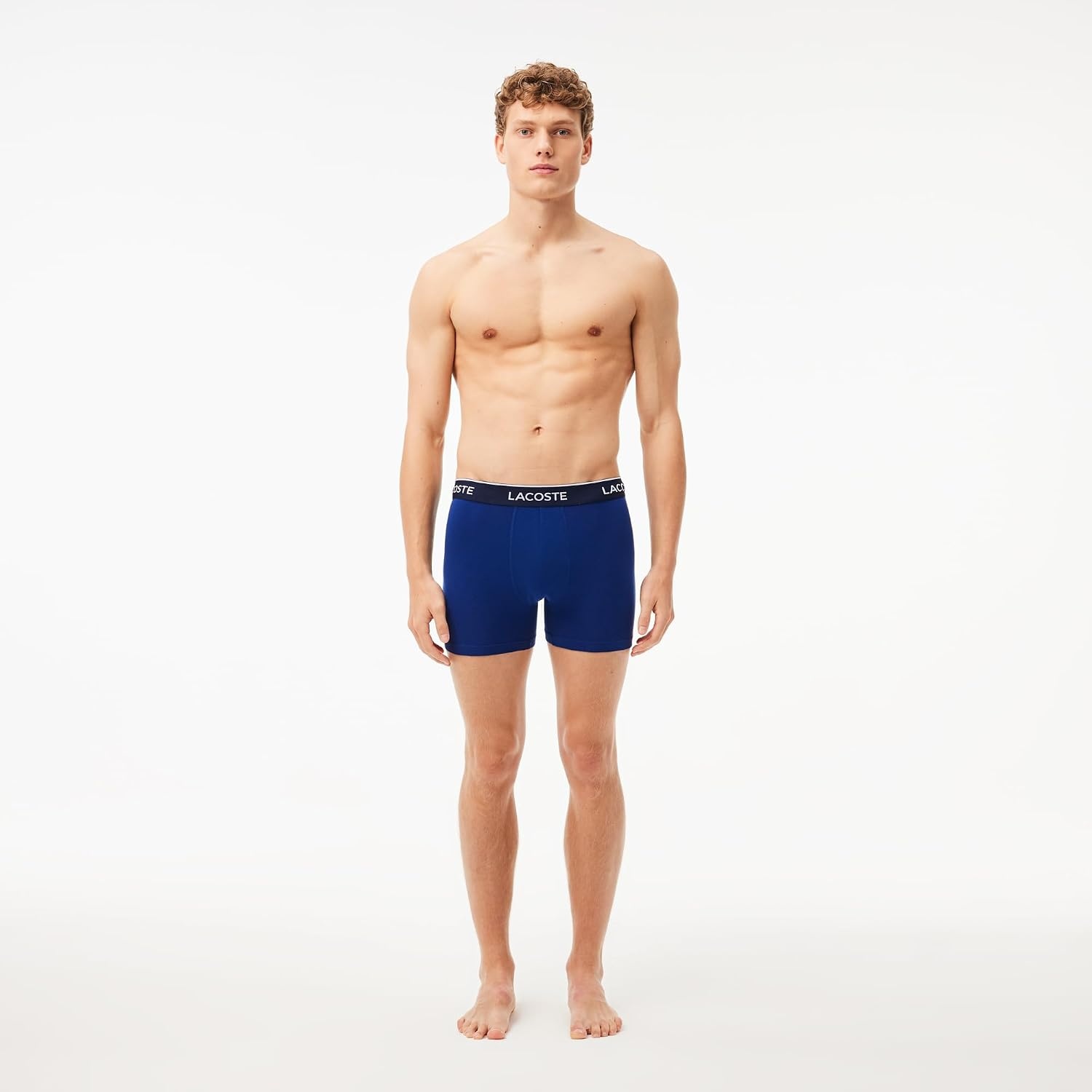 image:imageLacoste Mens Long Stretch Cotton Jersey Boxer Brief 3packNavy BlueRedDeep Ocean New