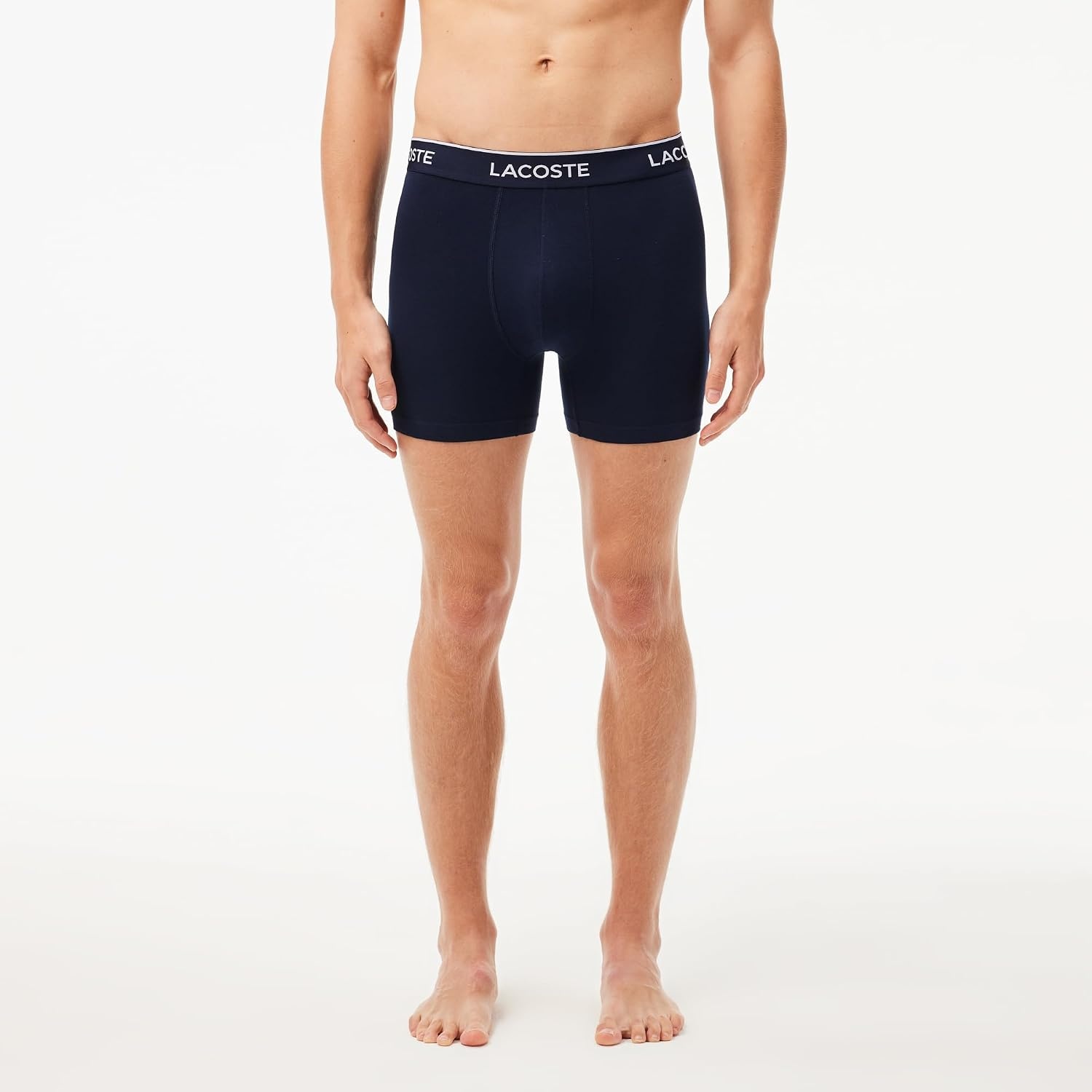 image:imageLacoste Mens Long Stretch Cotton Jersey Boxer Brief 3packNavy BlueRedDeep Ocean New