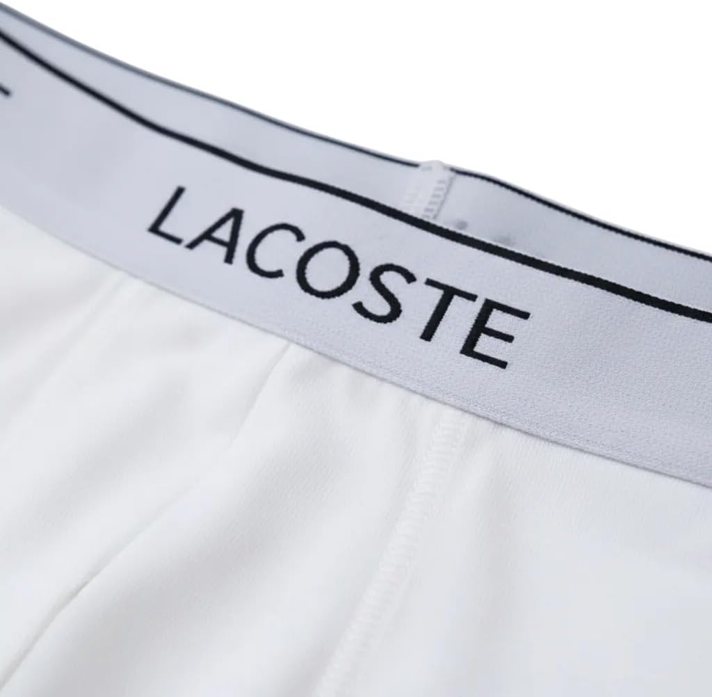 image:imageLacoste Mens Long Stretch Cotton Jersey Boxer Brief 3packWhite With White Waistband