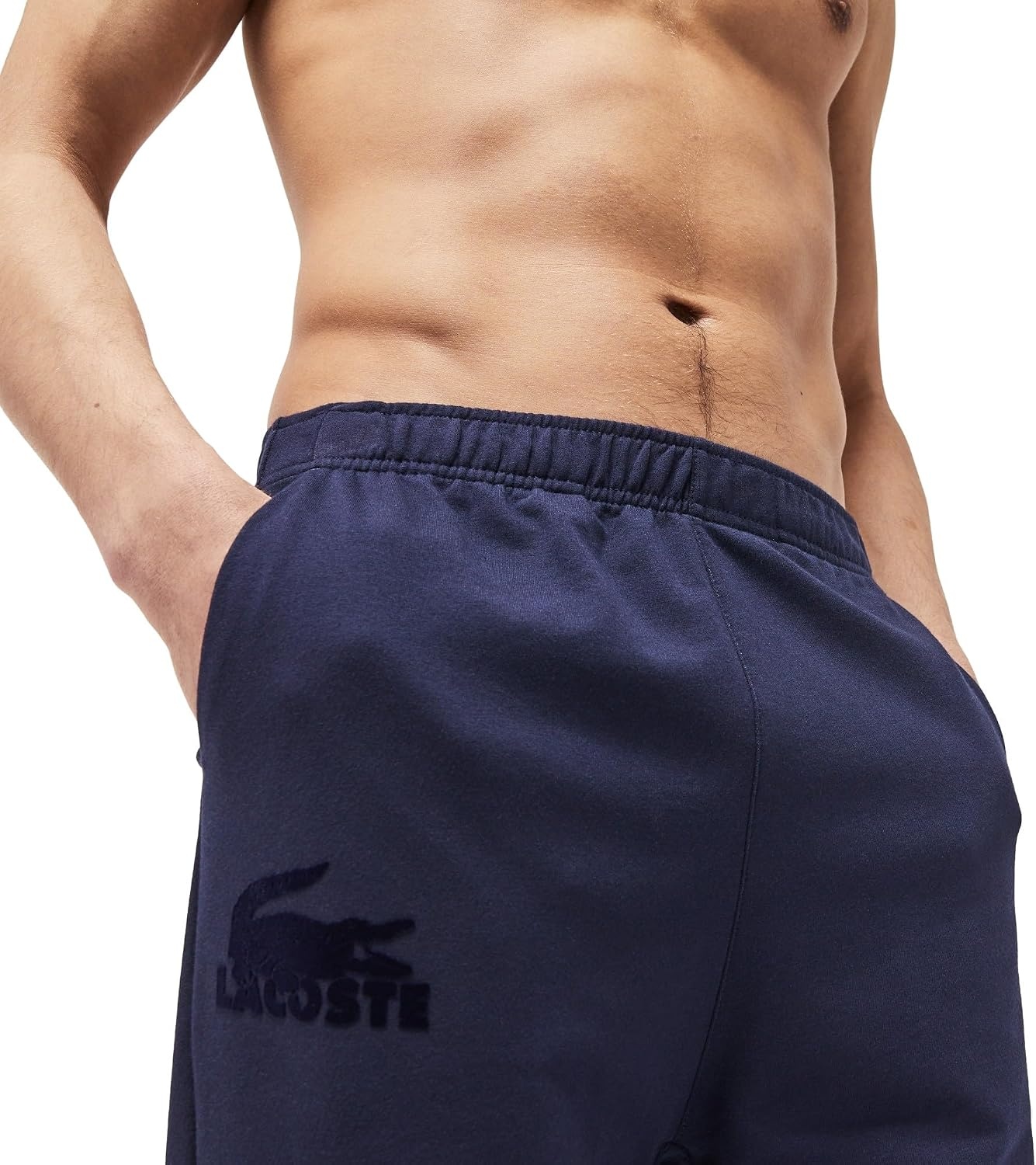 image:imageLacoste Mens Mens Cotton Fleece Blend Indoor JoggersNavy Blue
