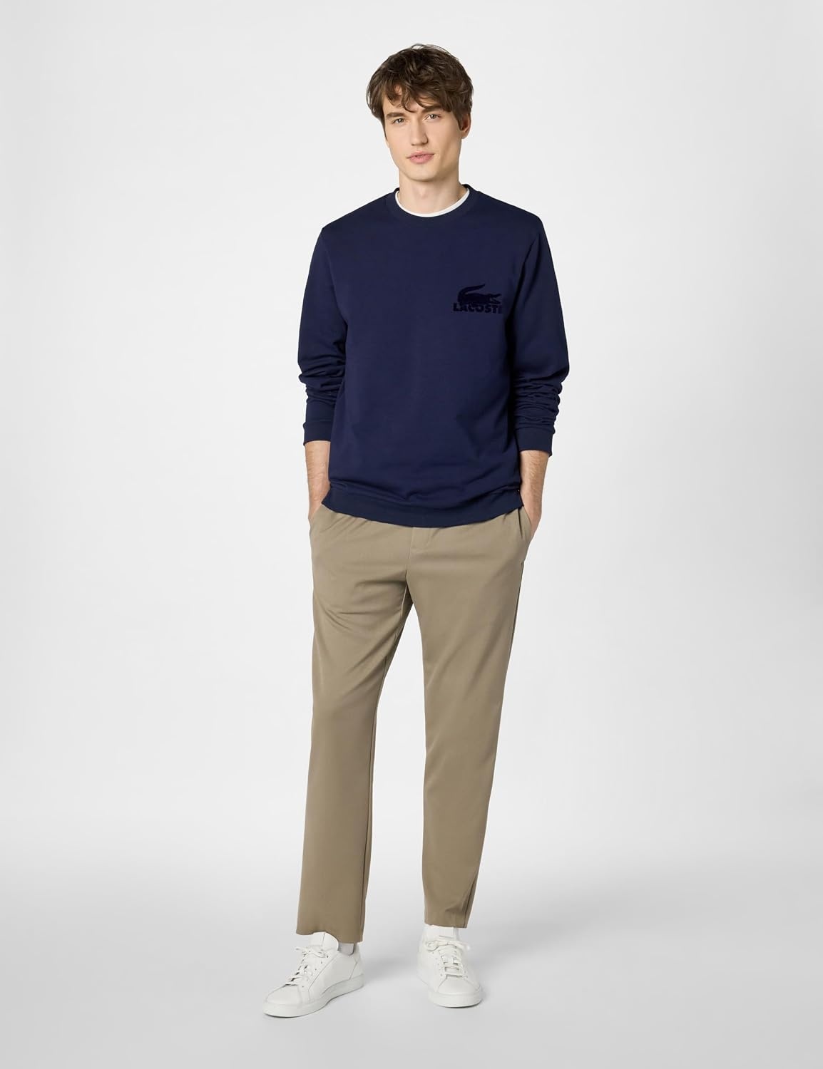 image:imageLacoste Mens Mens Cotton Fleece Indoor SweatshirtNavy Blue