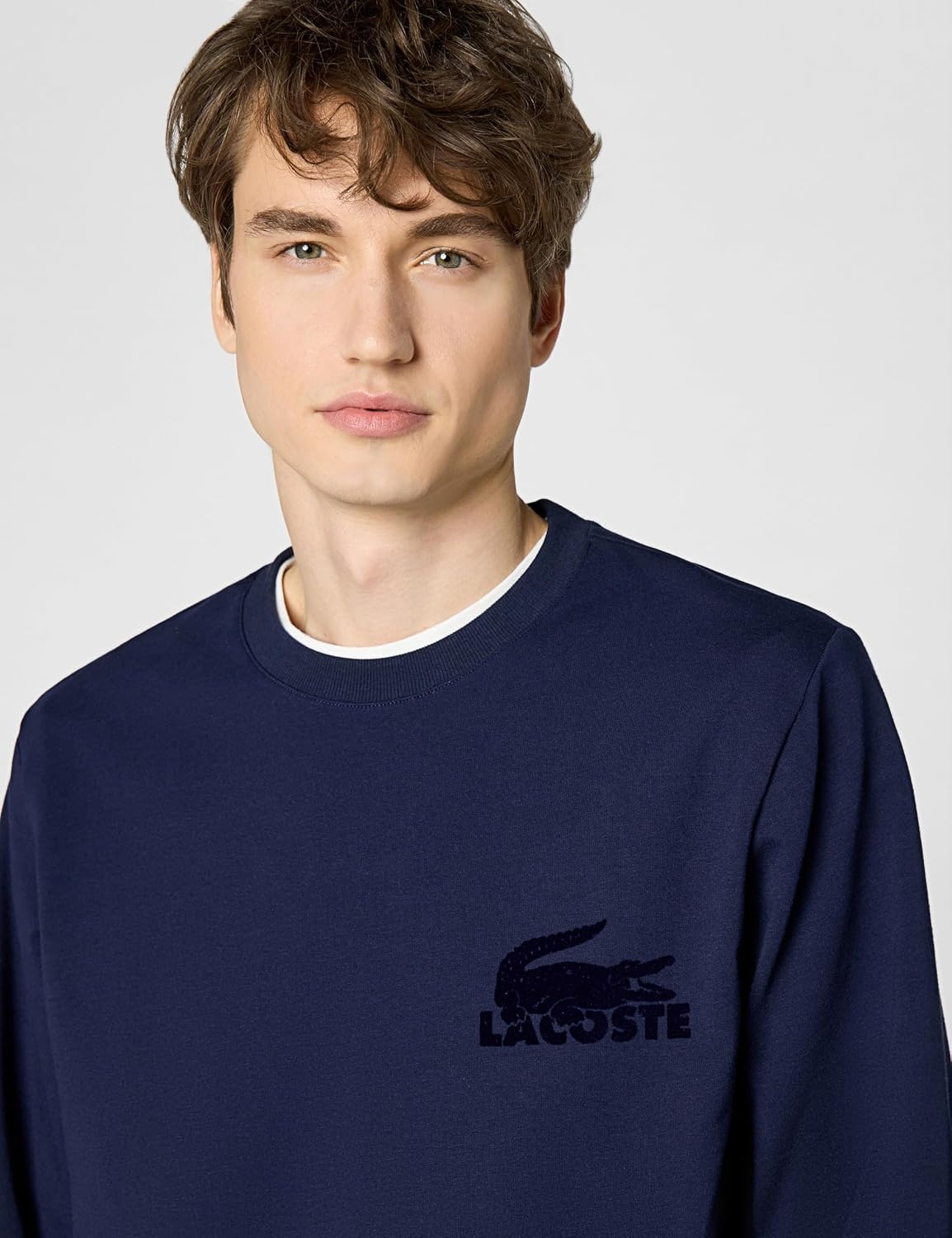 image:imageLacoste Mens Mens Cotton Fleece Indoor SweatshirtNavy Blue
