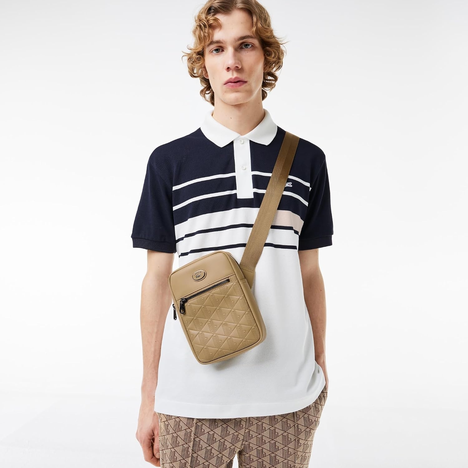 image:imageLacoste Mens Monogram SatchelBeige