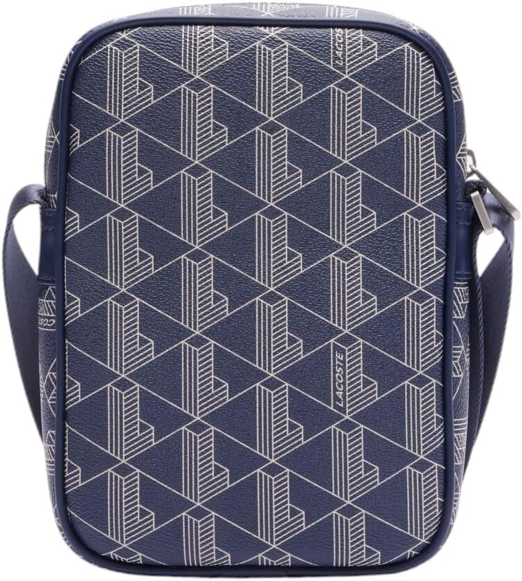 image:imageLacoste Mens Monogram SatchelDove GreyWhiteNavy BlueSunny