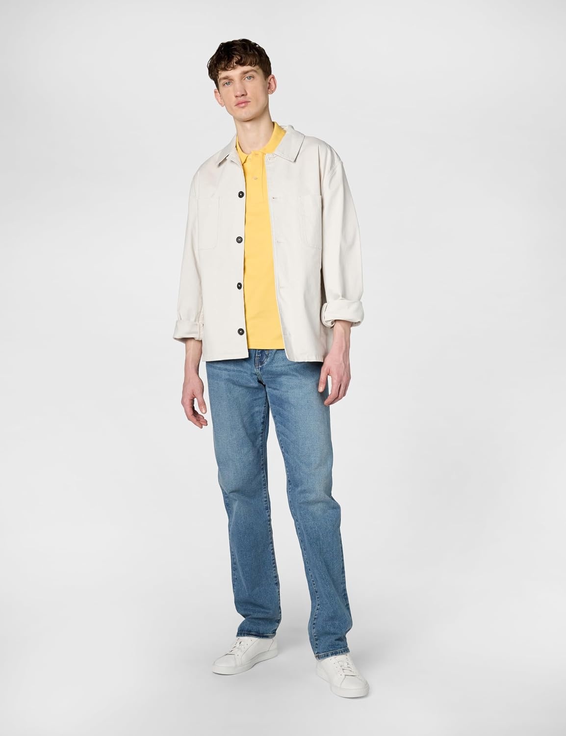 image:imageLacoste Mens Petit Piqu Slim Fit Polo ShirtCornsilk