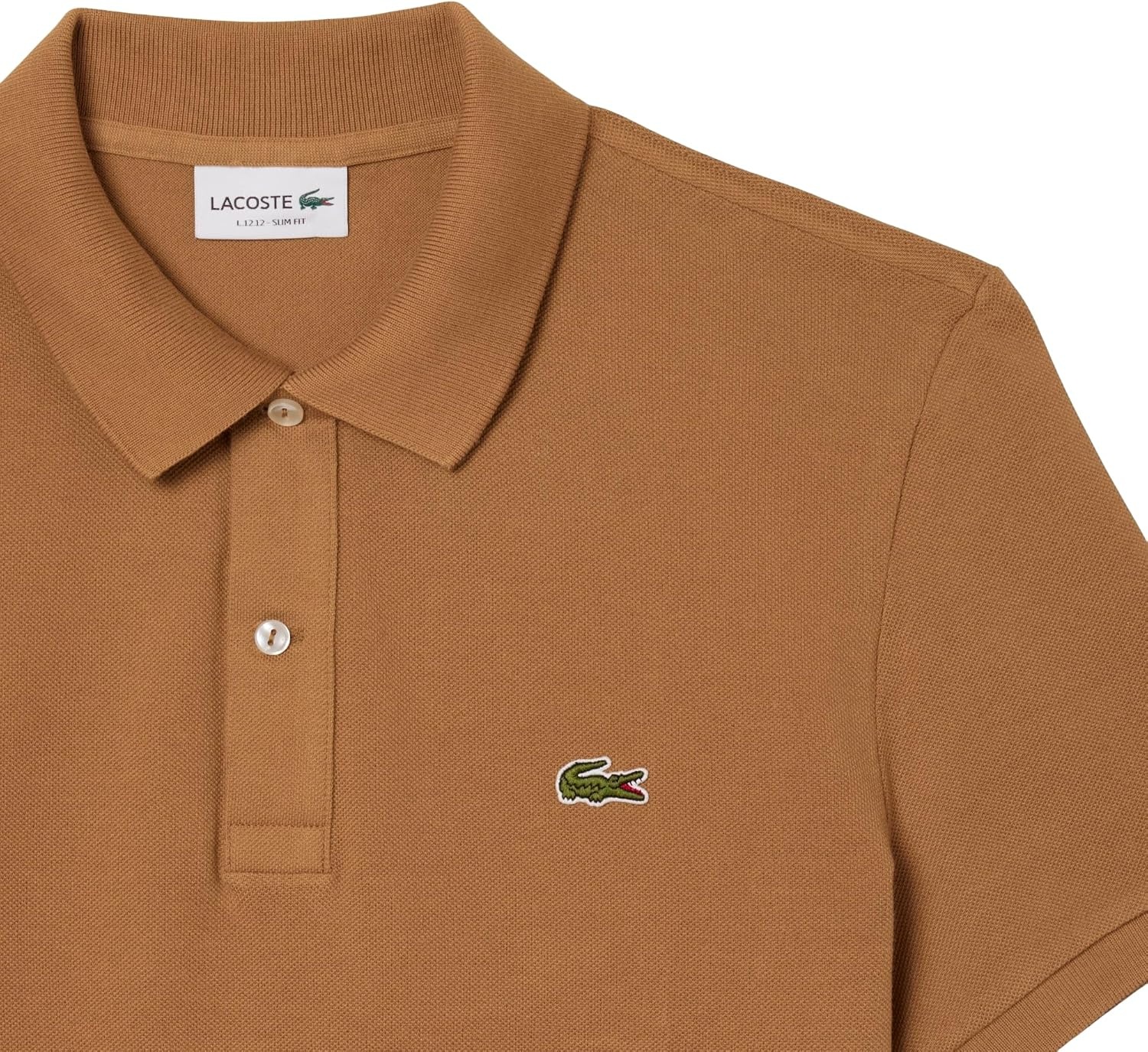 image:imageLacoste Mens Petit Piqu Slim Fit Polo ShirtDate Brown