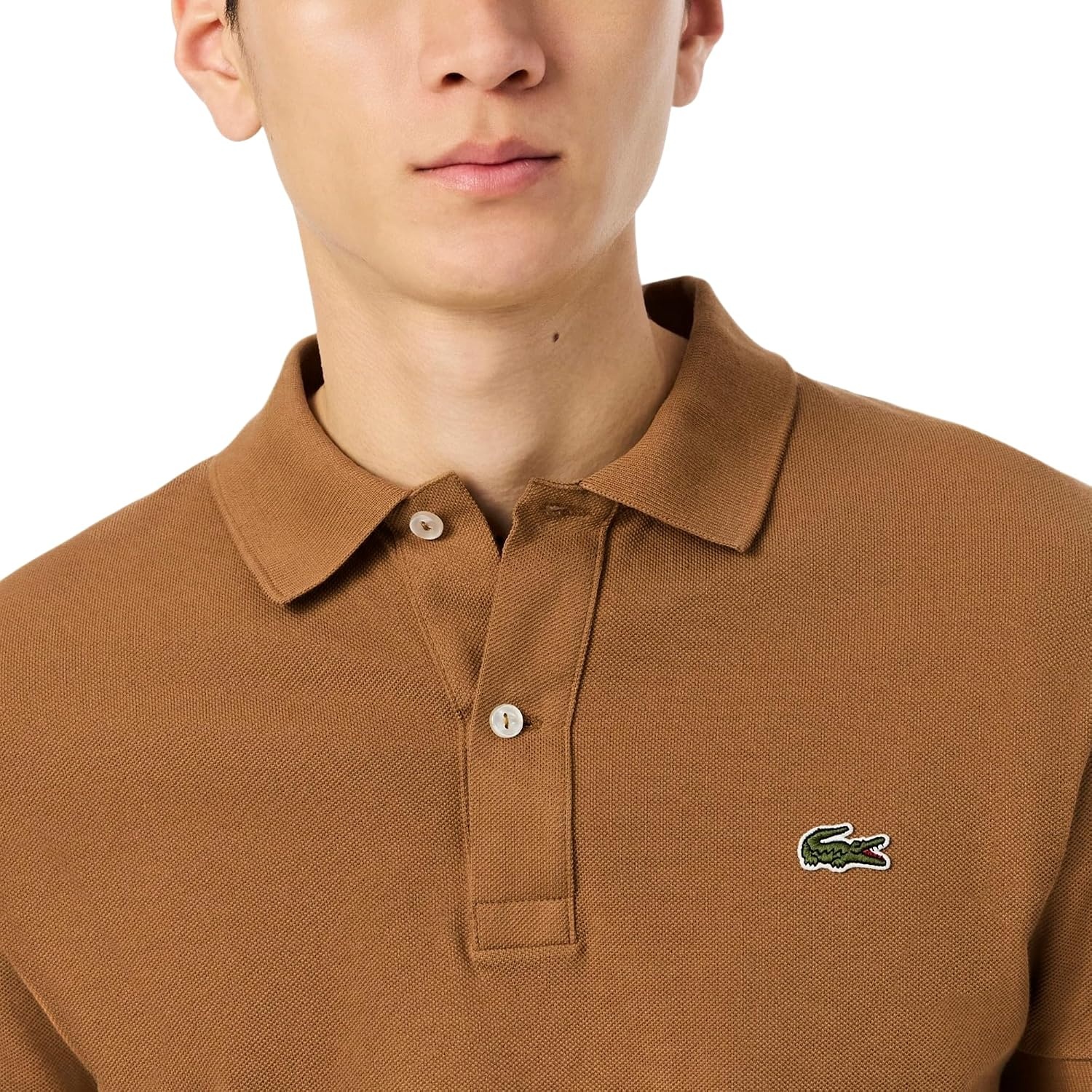 image:imageLacoste Mens Petit Piqu Slim Fit Polo ShirtDate Brown