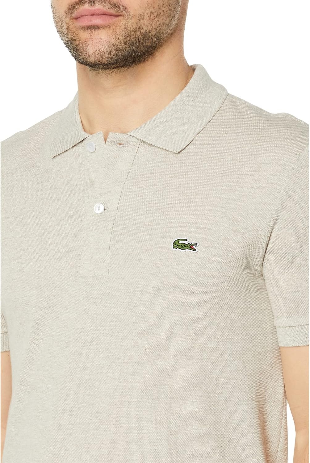 image:imageLacoste Mens Petit Piqu Slim Fit Polo ShirtHeather Wicker