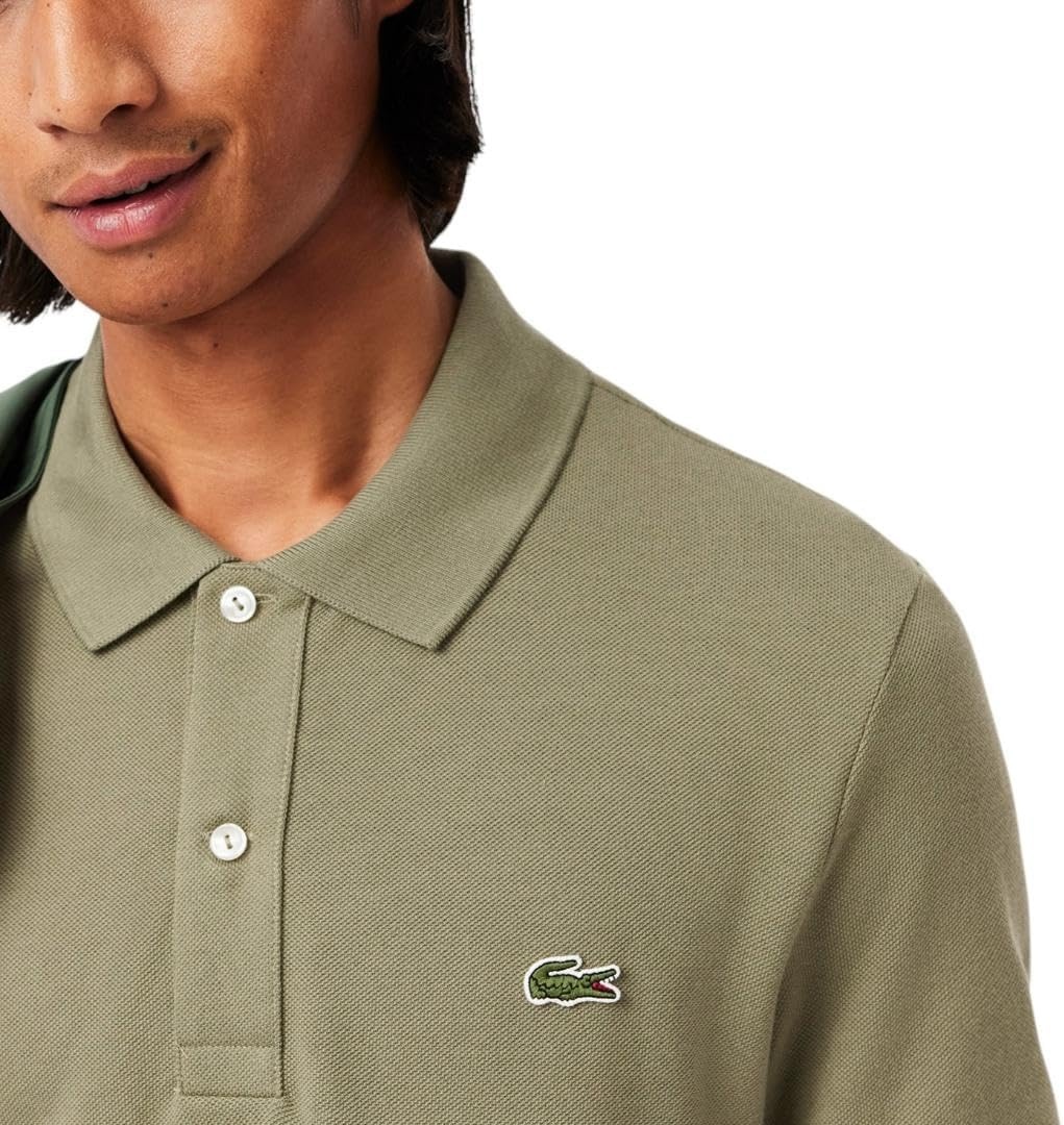 image:imageLacoste Mens Petit Piqu Slim Fit Polo ShirtKhaki