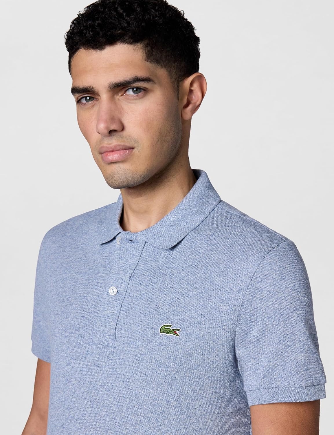 image:imageLacoste Mens Petit Piqu Slim Fit Polo ShirtLight Indigo Blue