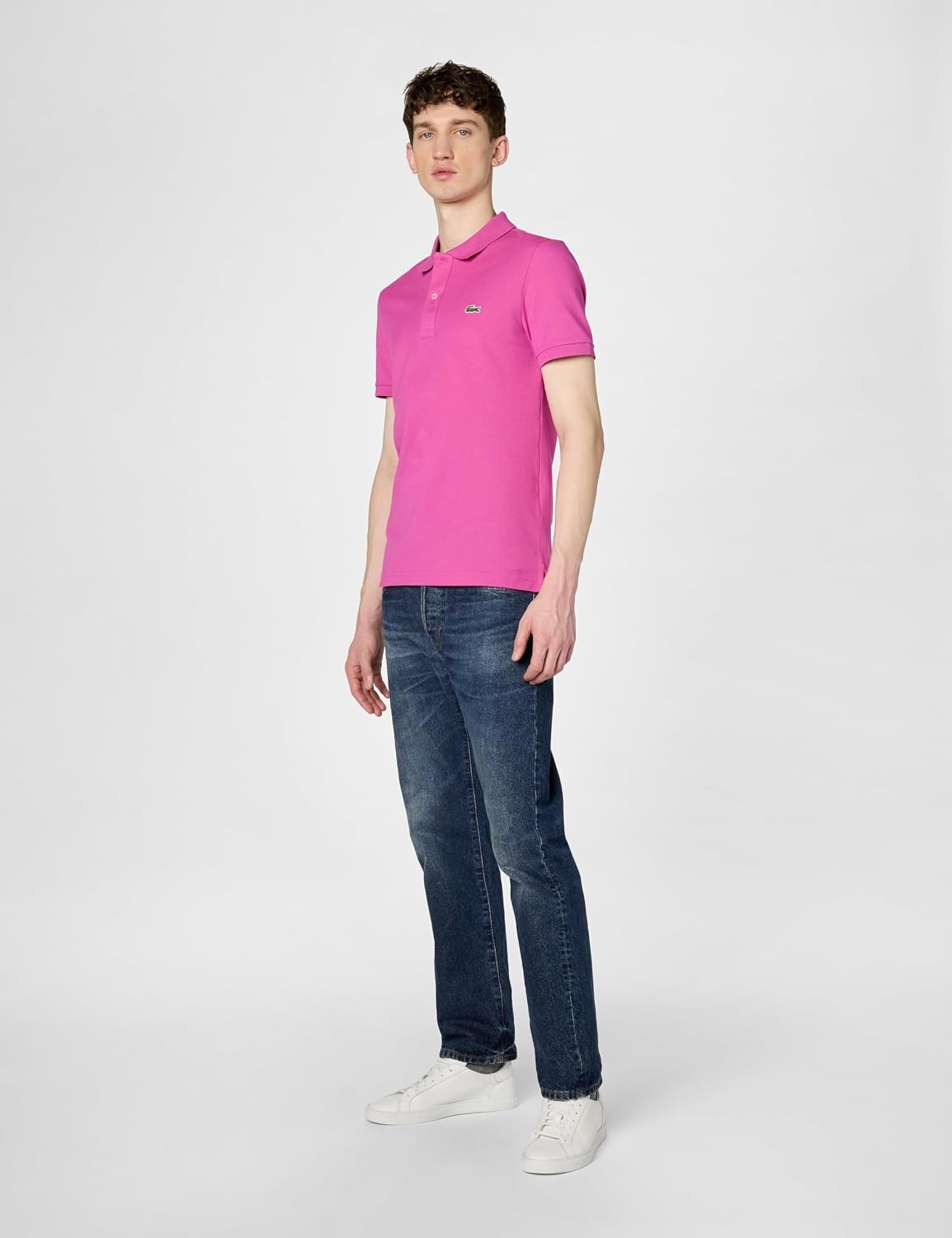 image:imageLacoste Mens Petit Piqu Slim Fit Polo ShirtMalva