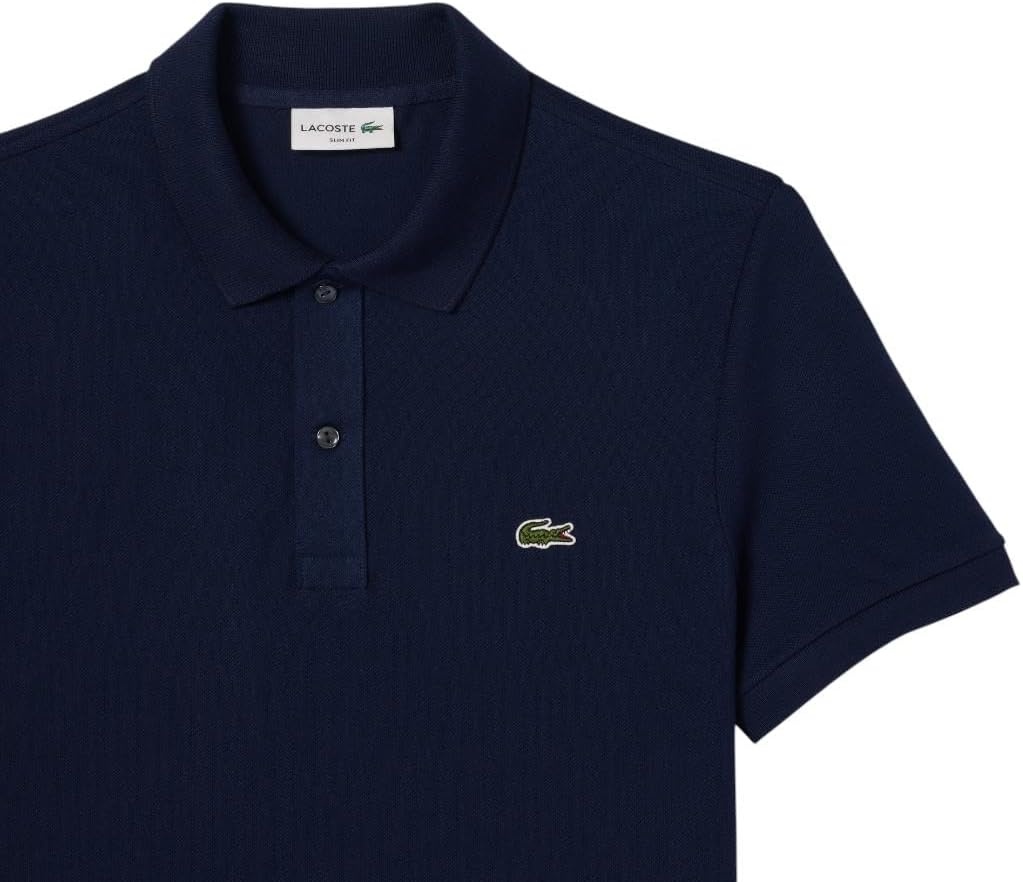 image:imageLacoste Mens Petit Piqu Slim Fit Polo ShirtNavy Blue