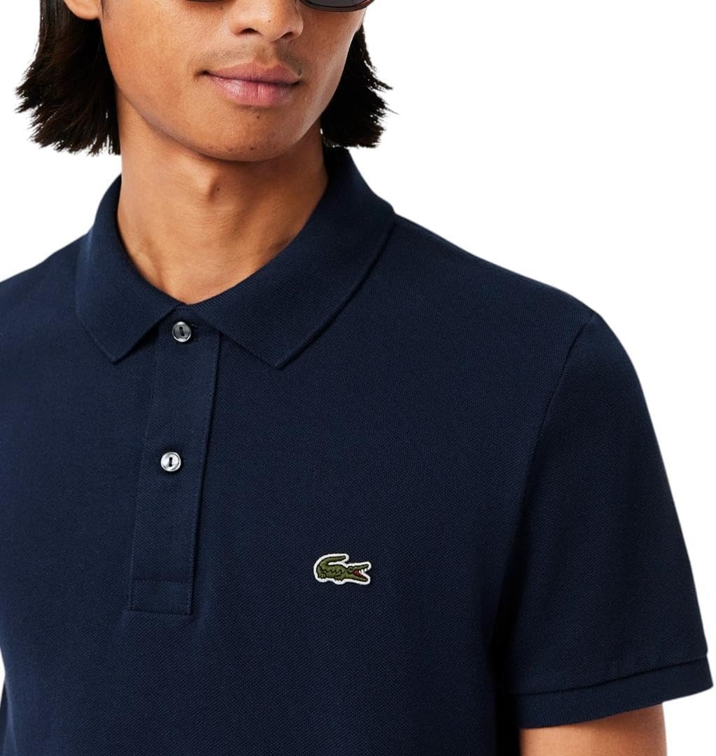 image:imageLacoste Mens Petit Piqu Slim Fit Polo ShirtNavy Blue
