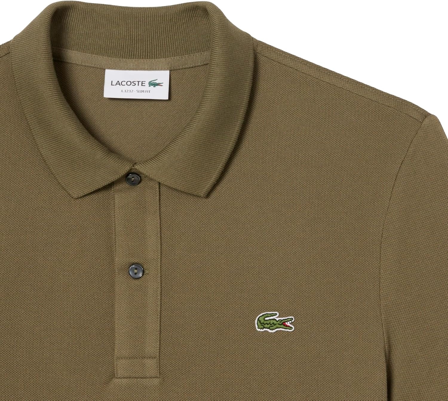 image:imageLacoste Mens Petit Piqu Slim Fit Polo ShirtOlive