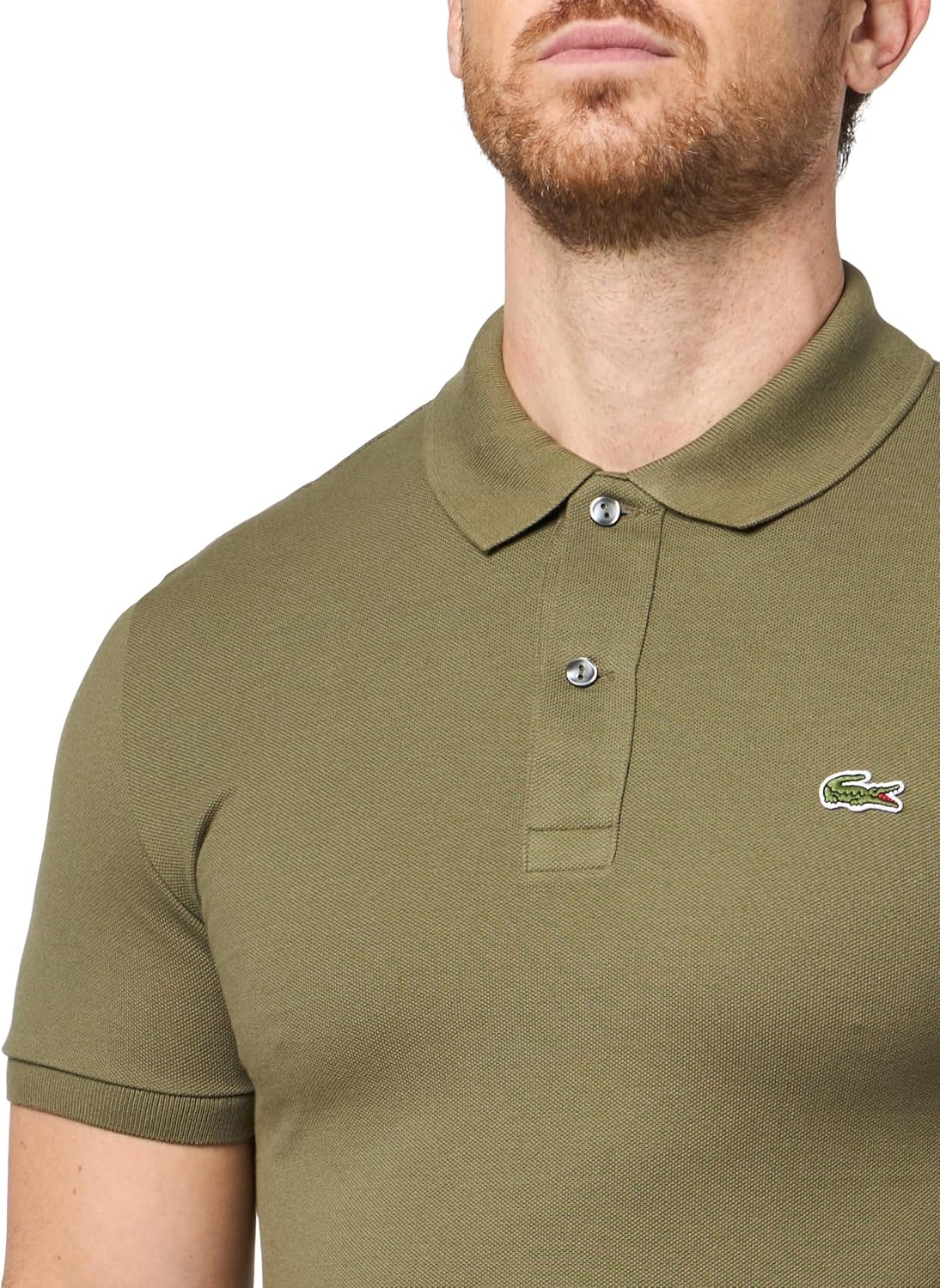 image:imageLacoste Mens Petit Piqu Slim Fit Polo ShirtOlive