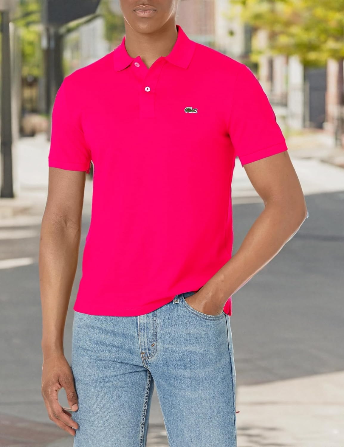 image:imageLacoste Mens Petit Piqu Slim Fit Polo ShirtSpinel