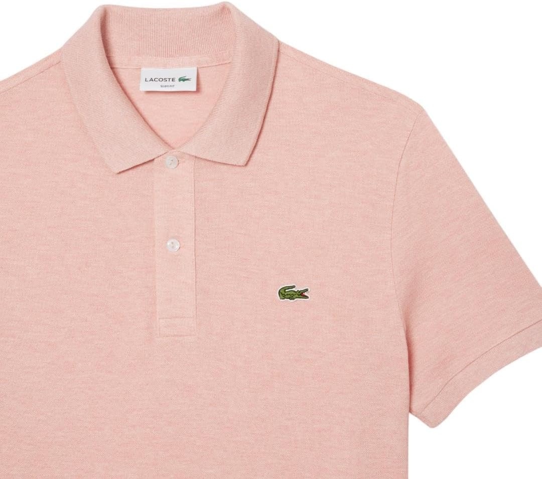 image:imageLacoste Mens Petit Piqu Slim Fit Polo ShirtStrawberry Chine