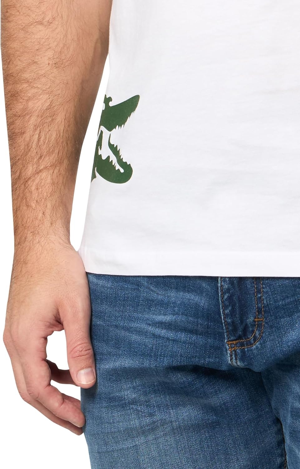 image:imageLacoste Mens Printed Cotton Loungewear TShirtWhiteThyme