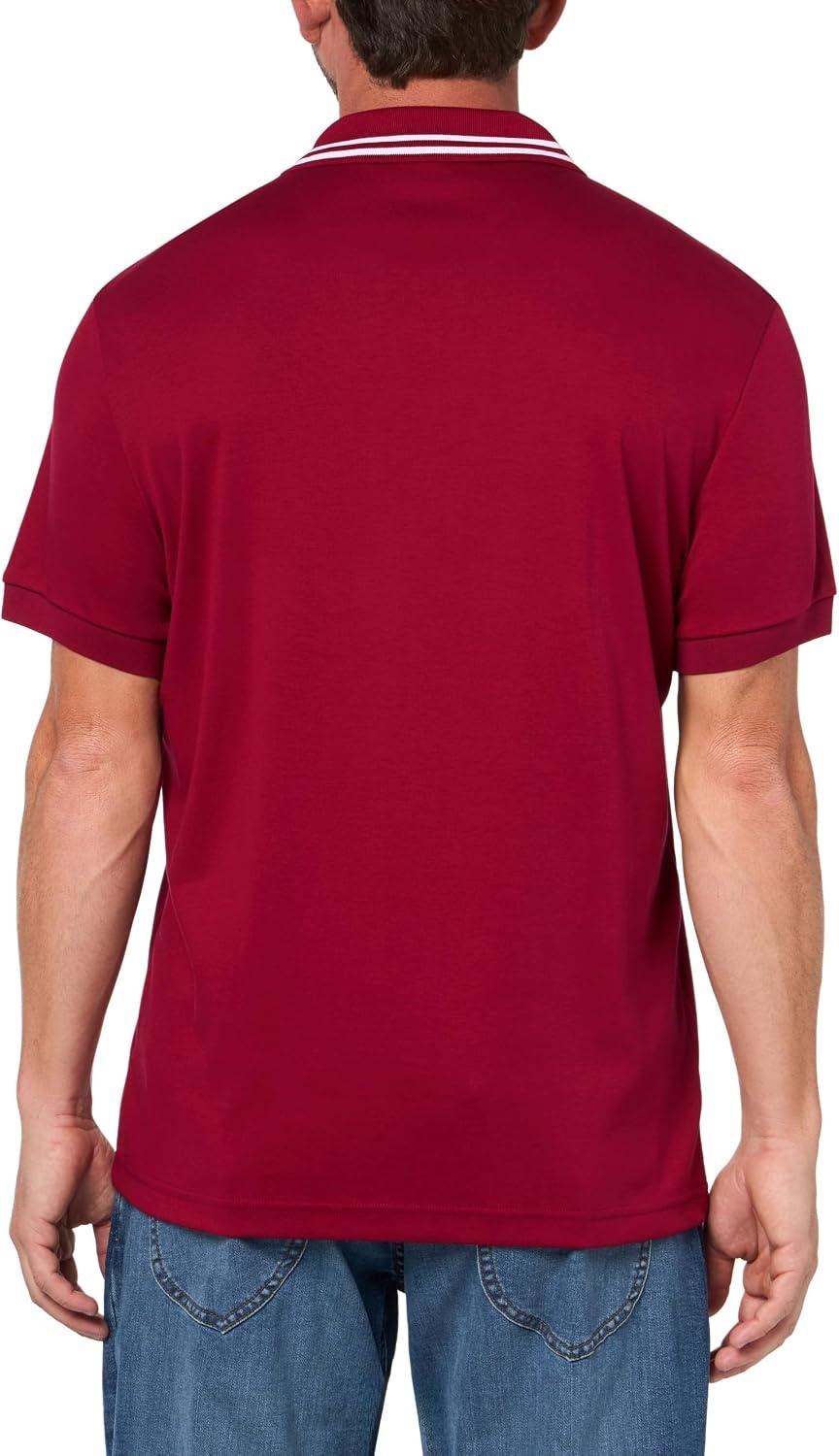 image:imageLacoste Mens Regular Fit Cotton Pima Interlock Polo ShirtBordeaux