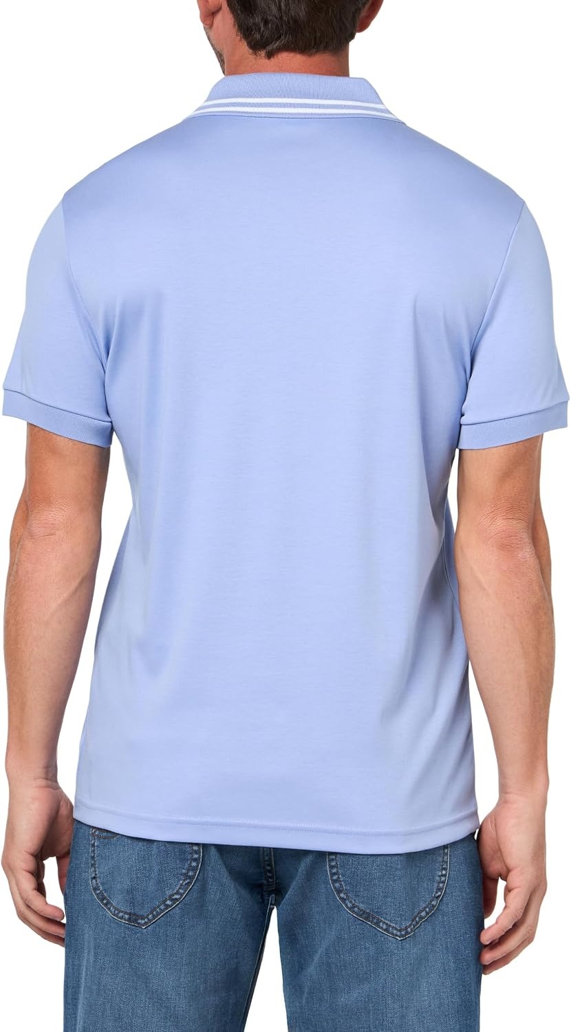 image:imageLacoste Mens Regular Fit Cotton Pima Interlock Polo ShirtDelphinium