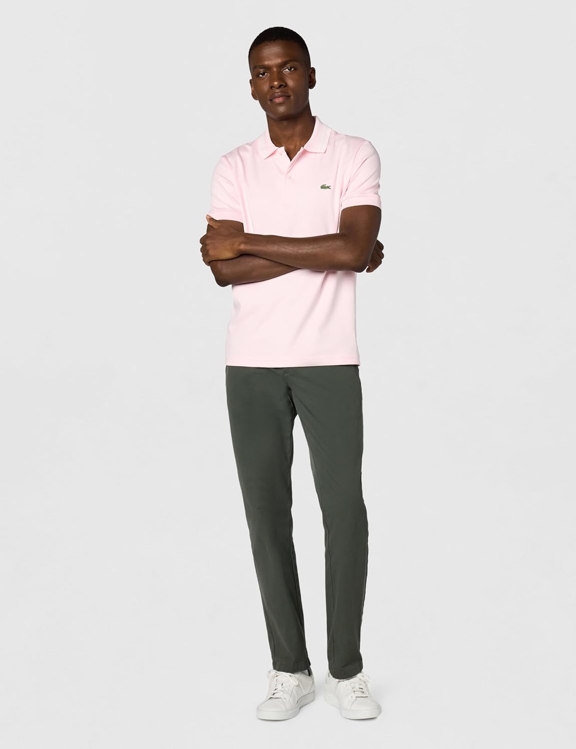 image:imageLacoste Mens Regular Fit Cotton Pima Interlock Polo ShirtFlamingo