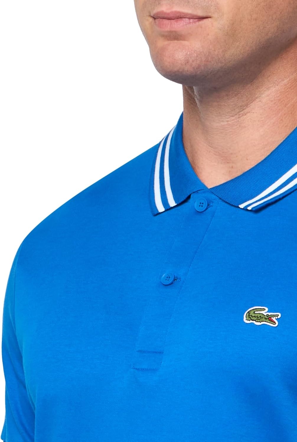 image:imageLacoste Mens Regular Fit Cotton Pima Interlock Polo ShirtGipsy Blue