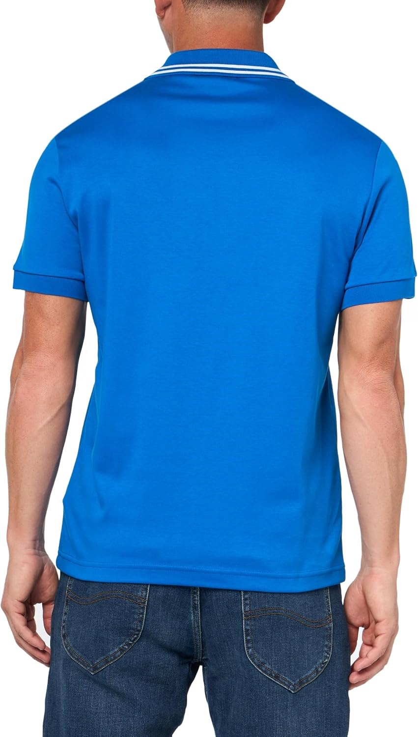 image:imageLacoste Mens Regular Fit Cotton Pima Interlock Polo ShirtGipsy Blue