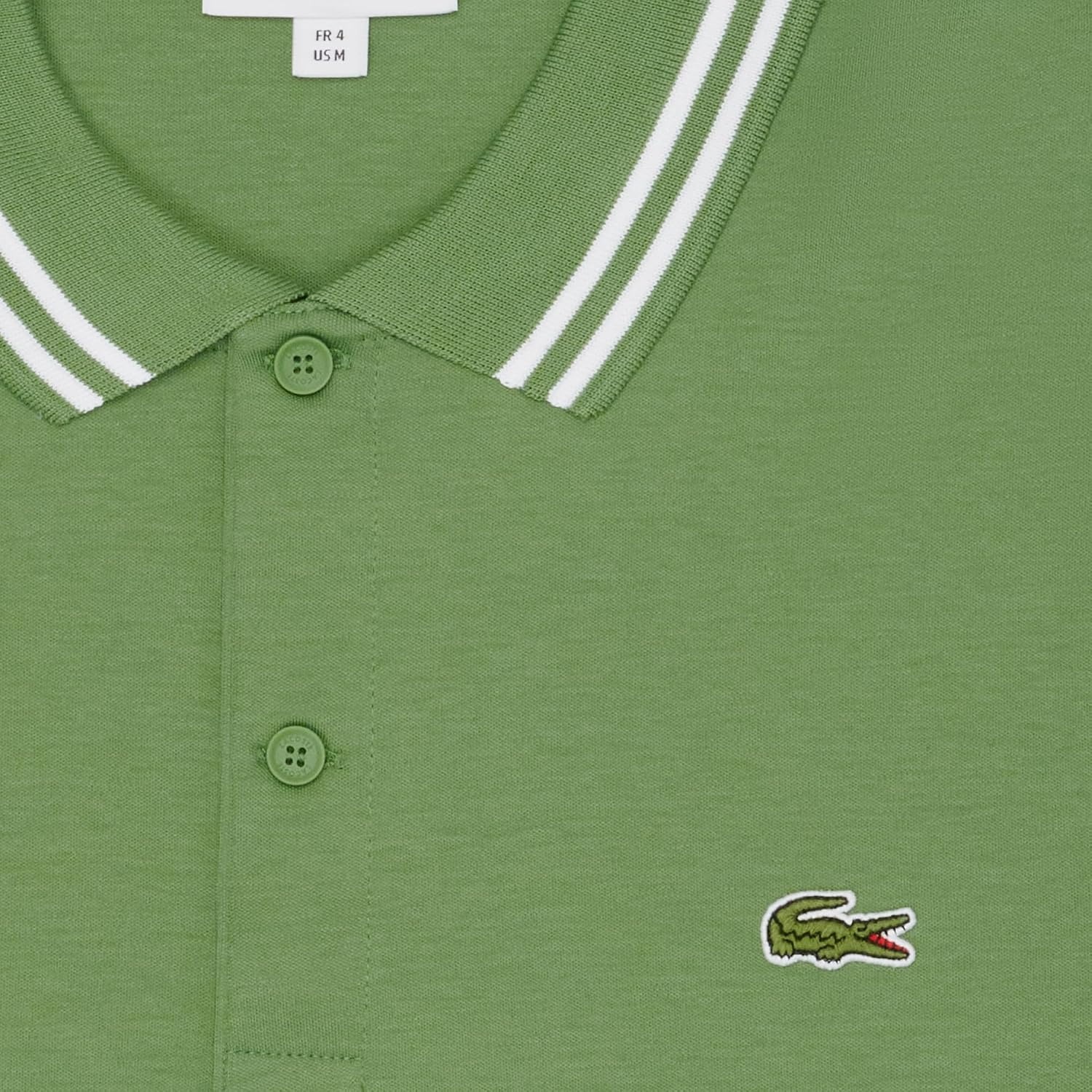 image:imageLacoste Mens Regular Fit Cotton Pima Interlock Polo ShirtLambs Lettuce