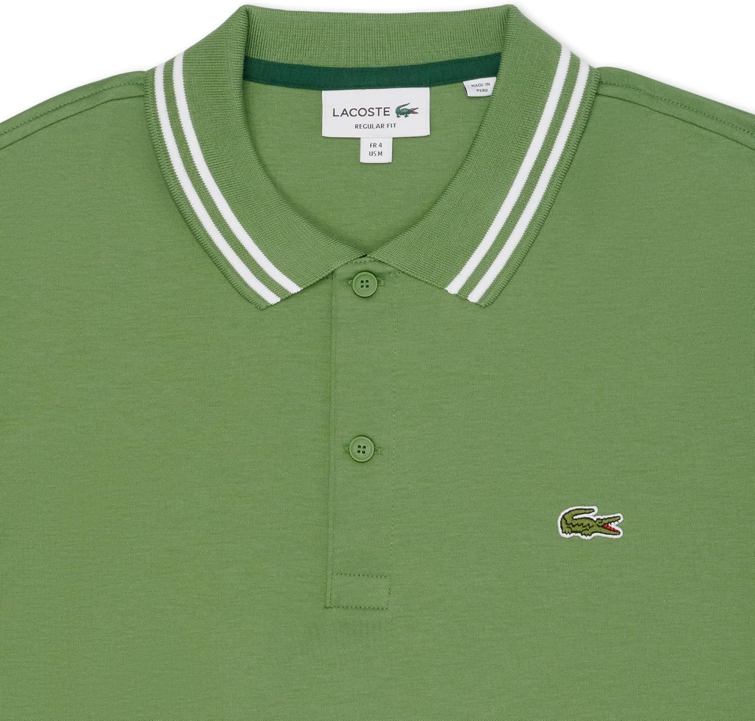 image:imageLacoste Mens Regular Fit Cotton Pima Interlock Polo ShirtLambs Lettuce
