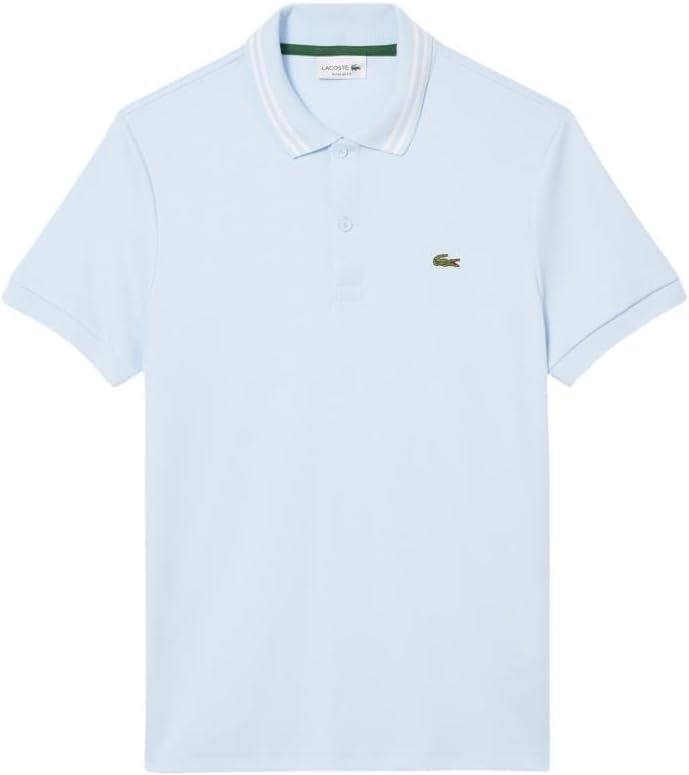 image:imageLacoste Mens Regular Fit Cotton Pima Interlock Polo ShirtRill Blue