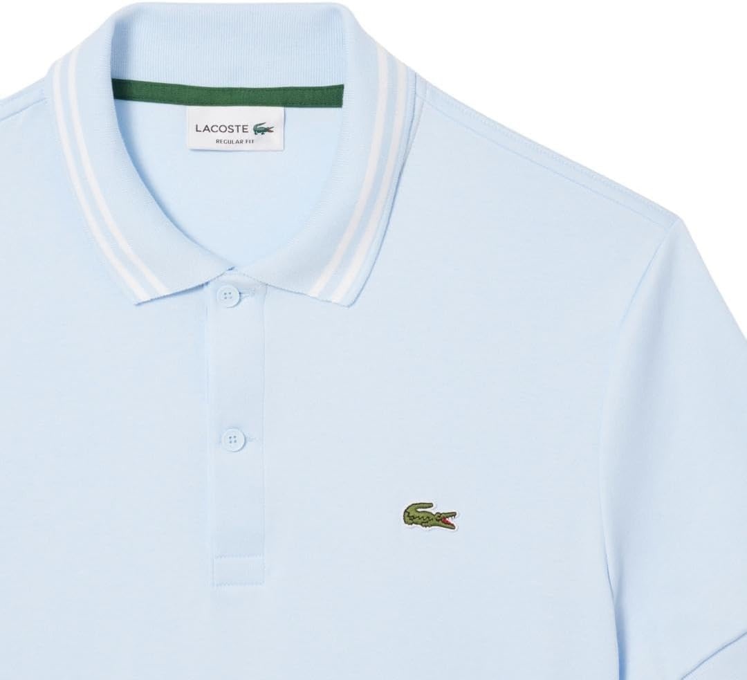 image:imageLacoste Mens Regular Fit Cotton Pima Interlock Polo ShirtRill Blue