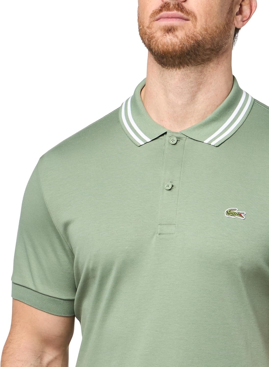 image:imageLacoste Mens Regular Fit Cotton Pima Interlock Polo ShirtThyme