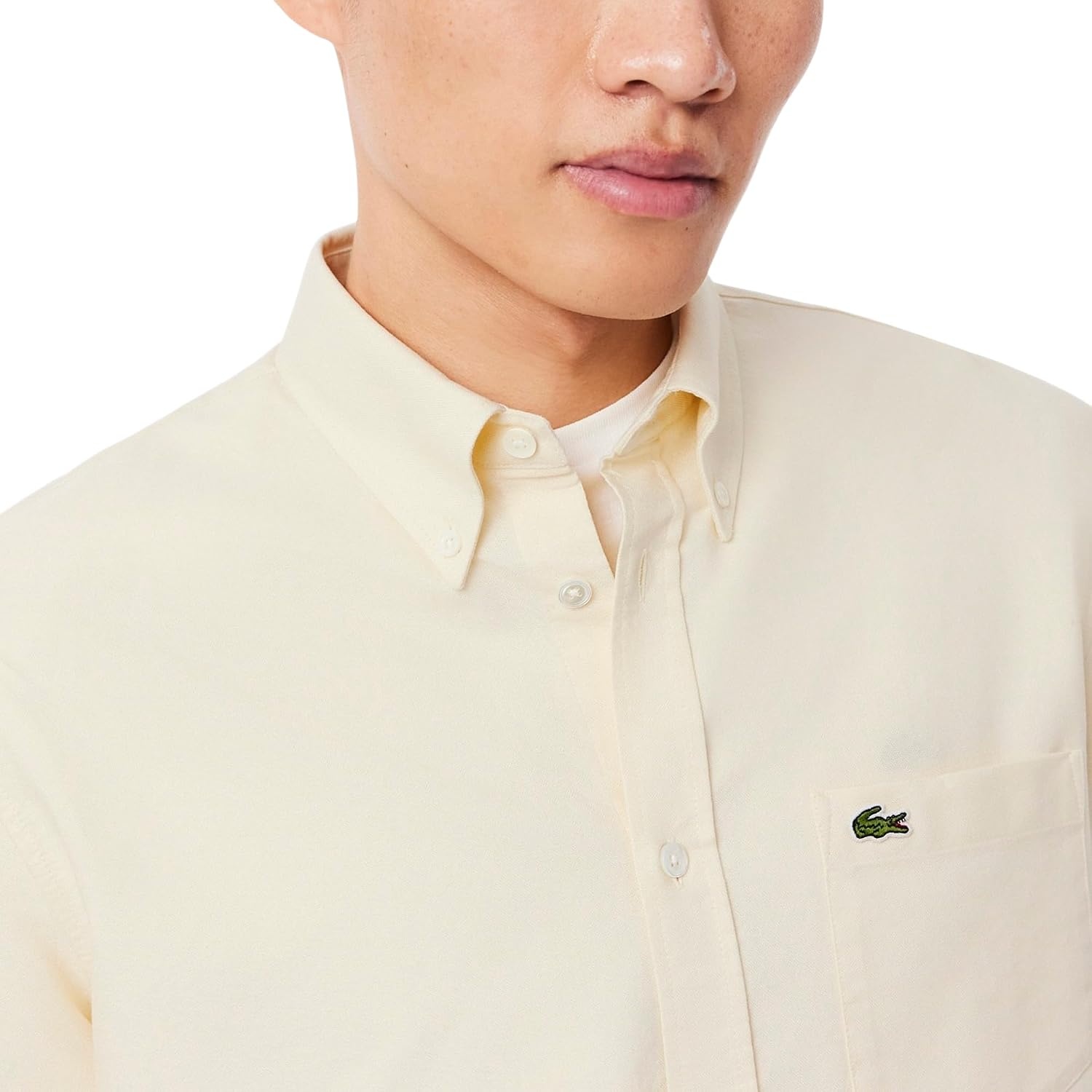 image:imageLacoste Mens Regular Fit Oxford ShirtNaturel ClairNaturel Cla