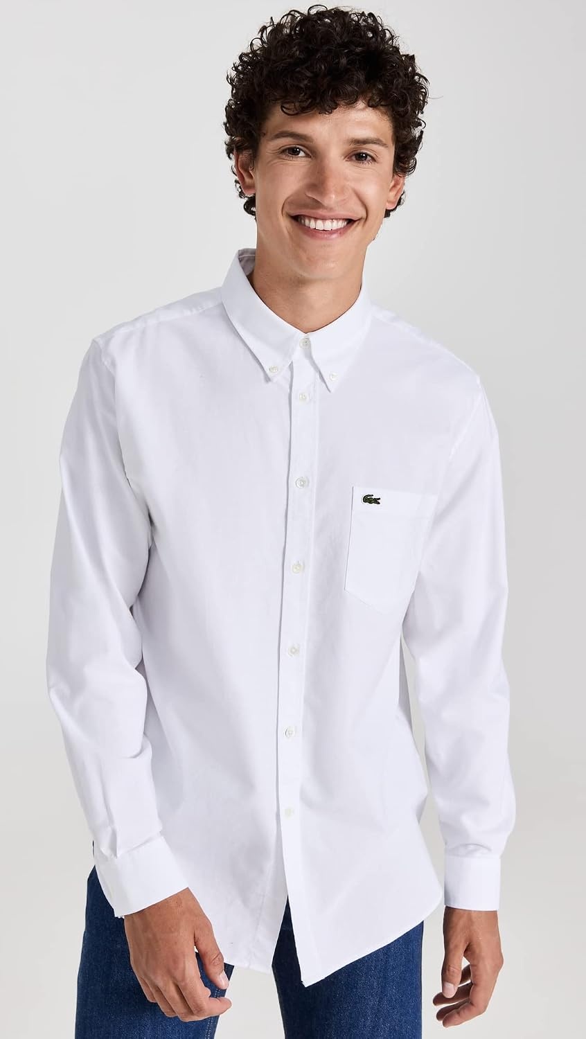 image:imageLacoste Mens Regular Fit Oxford ShirtWhite
