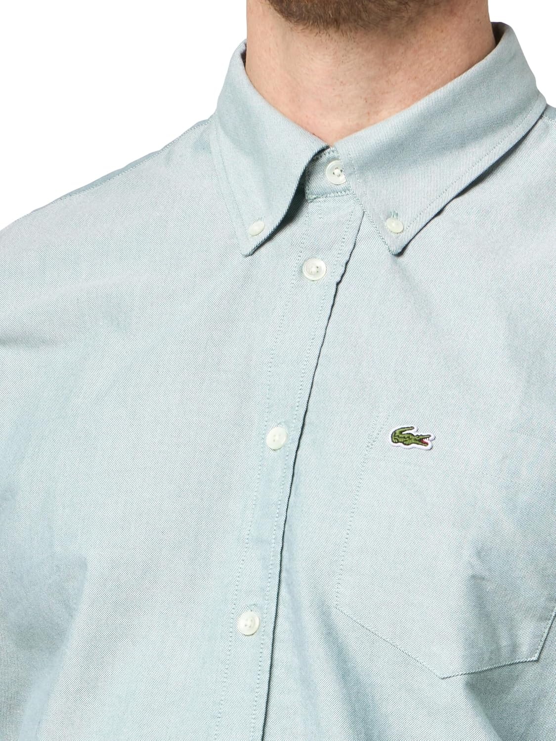 image:imageLacoste Mens Regular Fit Oxford ShirtWhiteGreen