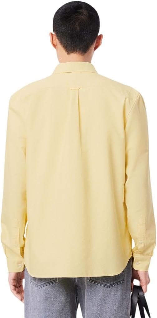 image:imageLacoste Mens Regular Fit Oxford ShirtYellowWhite