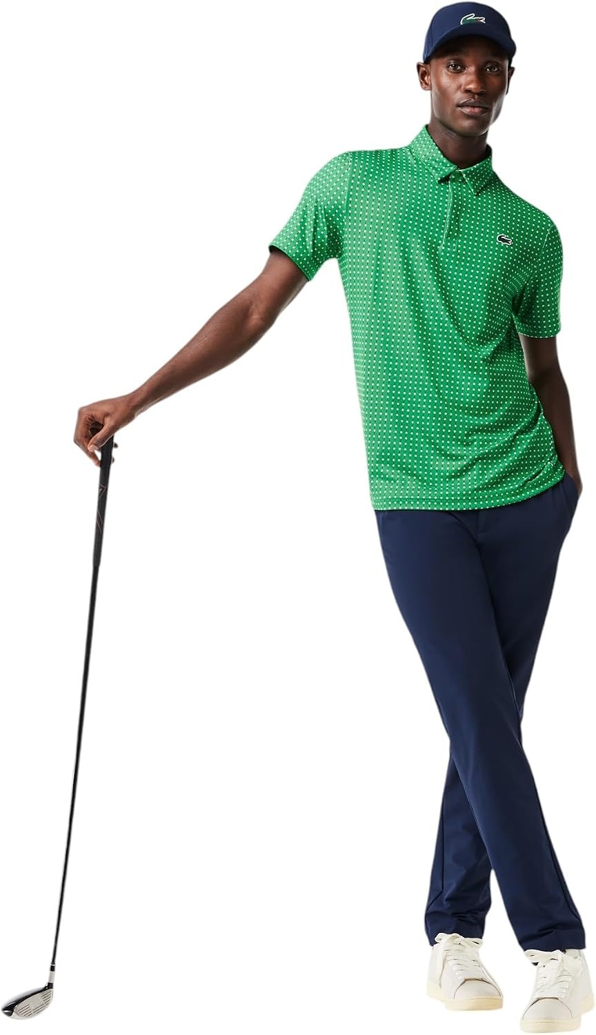 image:imageLacoste Mens Regular Fit UV Protect AllOver Print Golf Polo Shirt CalatheaFlour XLarge