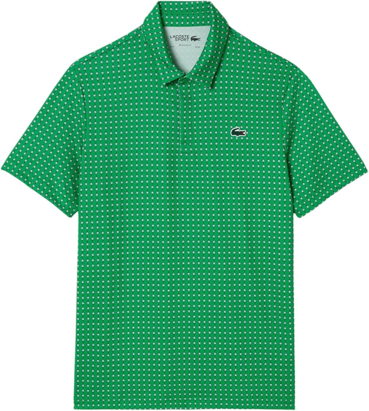 image:imageLacoste Mens Regular Fit UV Protect AllOver Print Golf Polo Shirt CalatheaFlour XLarge