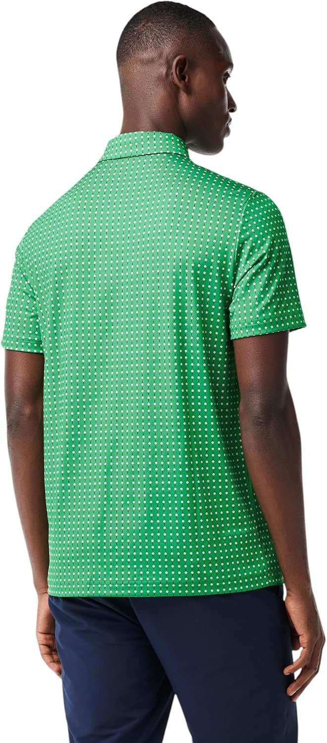 image:imageLacoste Mens Regular Fit UV Protect AllOver Print Golf Polo Shirt CalatheaFlour XLarge