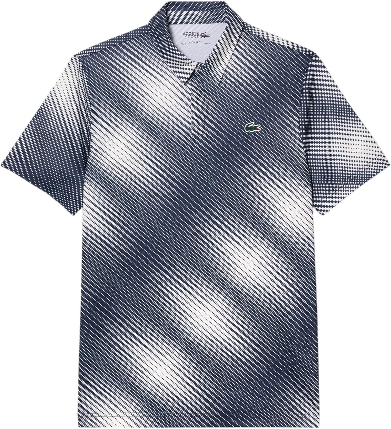 image:imageLacoste Mens Regular Fit UV Protect AllOver Print Golf Polo Shirt FlourNavy Blue XXLarge