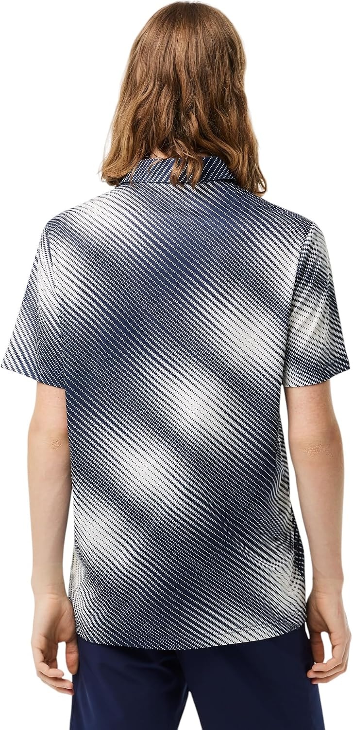 image:imageLacoste Mens Regular Fit UV Protect AllOver Print Golf Polo Shirt FlourNavy Blue XXLarge