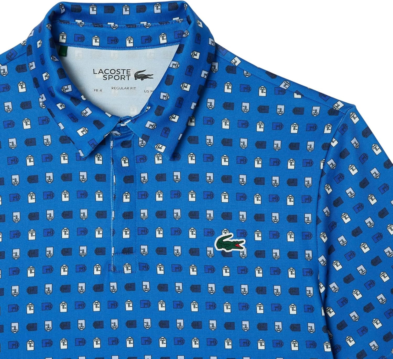 image:imageLacoste Mens Regular Fit UV Protect AllOver Print Golf Polo Shirt LadiguePhoenix Blue XLarge