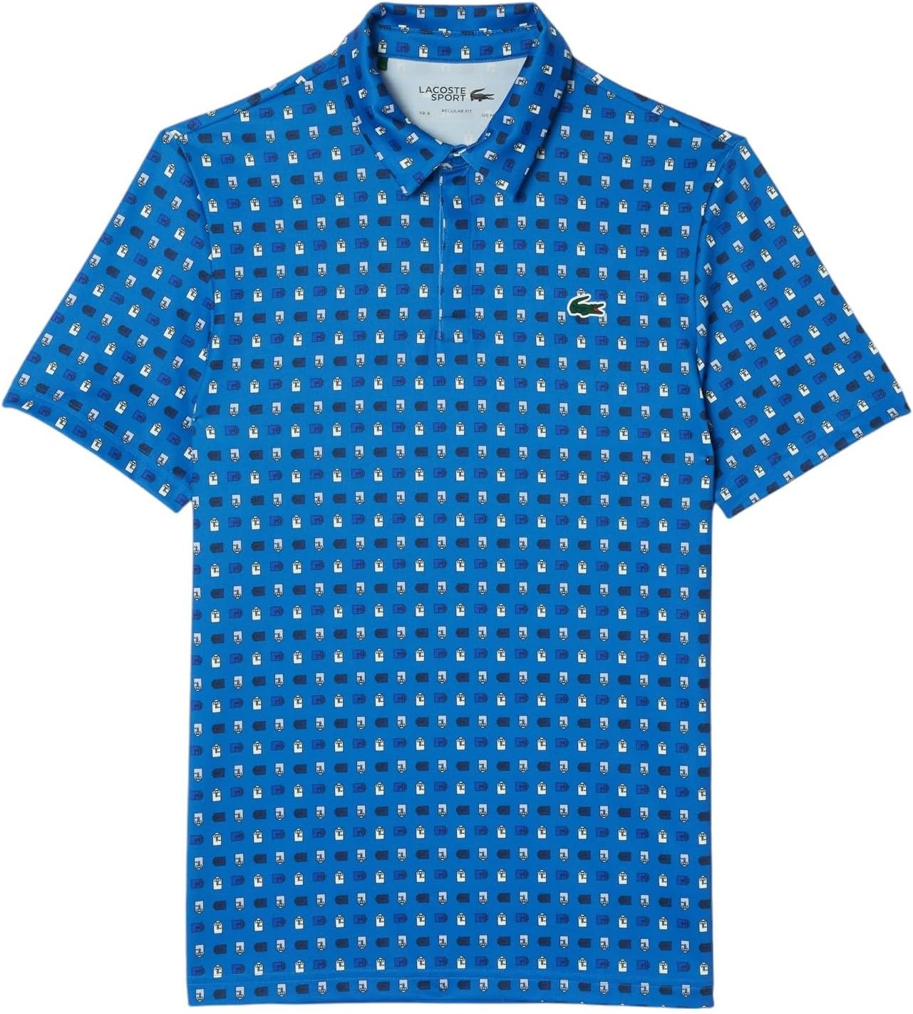 image:imageLacoste Mens Regular Fit UV Protect AllOver Print Golf Polo Shirt LadiguePhoenix Blue XLarge