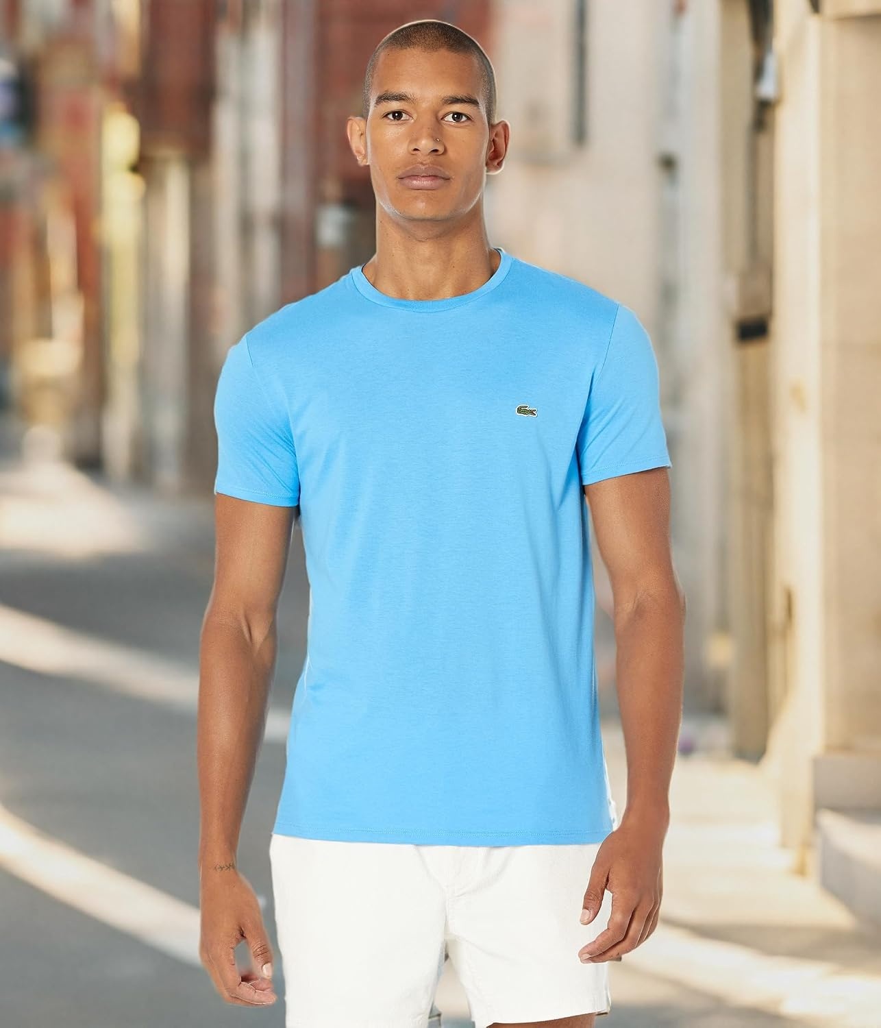 image:imageLacoste Mens Short Sleeve Pima Jersey Crew Neck TeeArgentine Blue