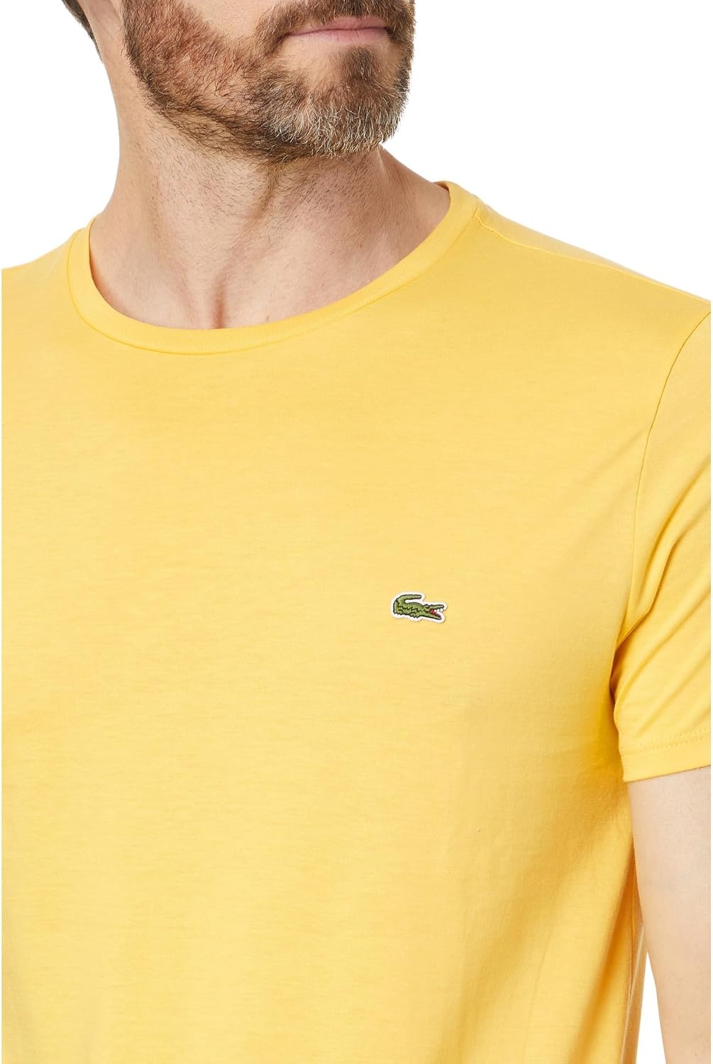 image:imageLacoste Mens Short Sleeve Pima Jersey Crew Neck TeeCornsilk