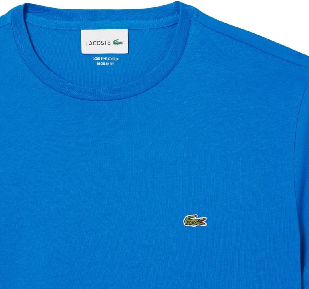 image:imageLacoste Mens Short Sleeve Pima Jersey Crew Neck TeeGipsy Blue