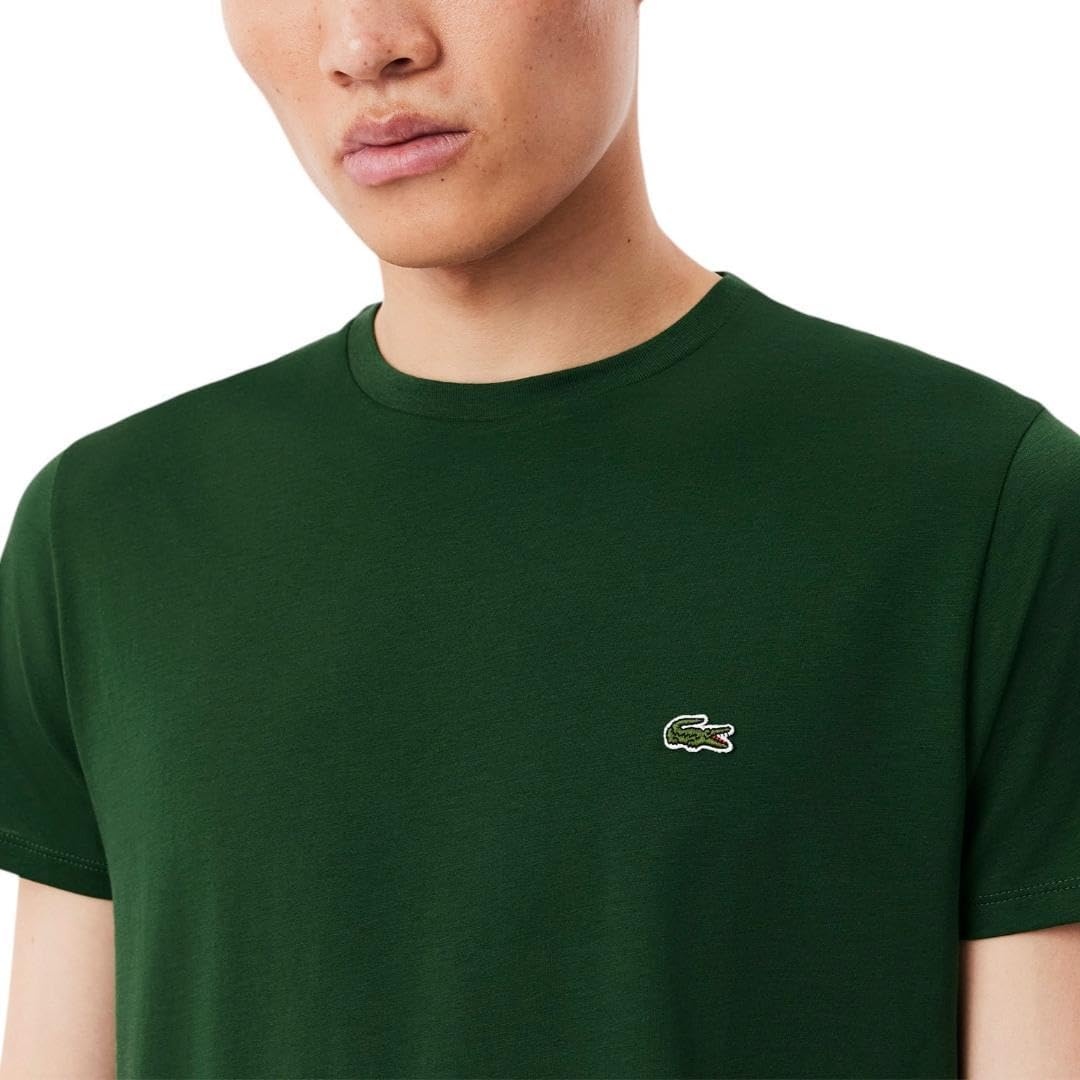 image:imageLacoste Mens Short Sleeve Pima Jersey Crew Neck TeeGreen